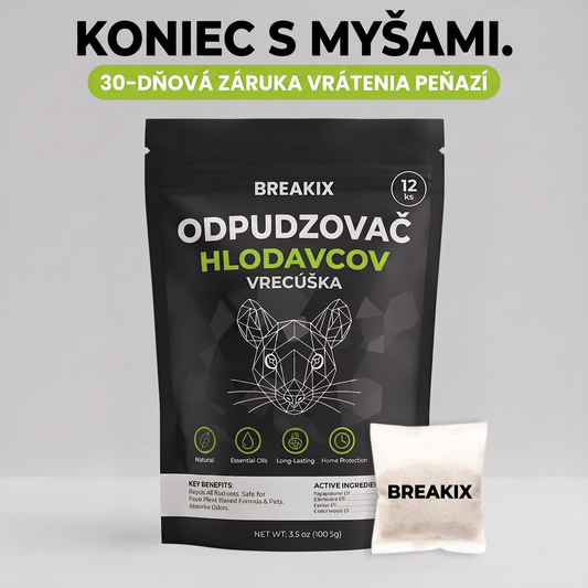 Koniec s myšami – vrecúška Breakix proti hlodavcom